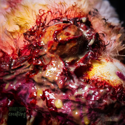 Close-up of horror unicorn plush eyeball.